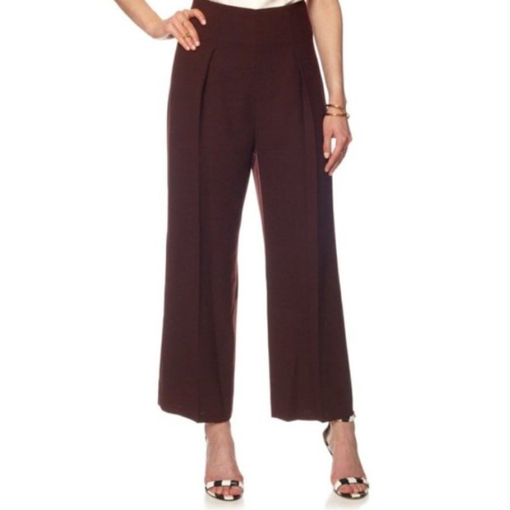 3.1 Phillip Lim sz 6 High Waist Wide Leg Aubergine Pleated Palazzo Pants